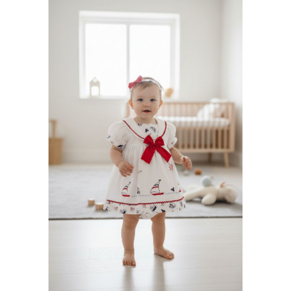 New Baby Toddler Girl Dress Set with matching headband underwear size 3T - Picture 3 of 4